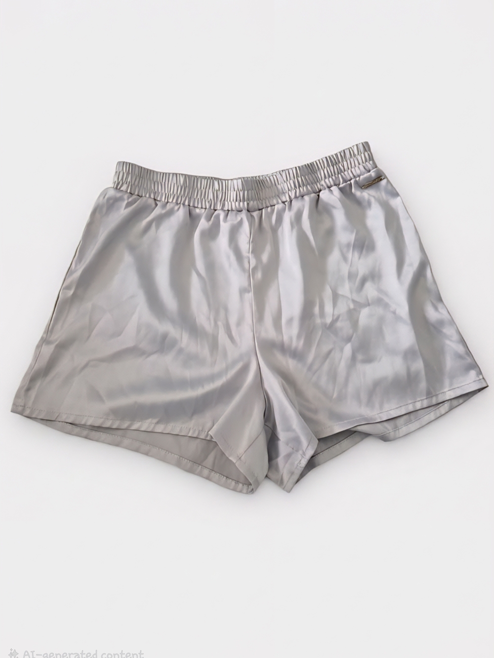 BCBGMaxAzria Silver Satin Lounge Shorts
